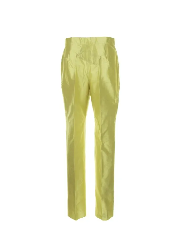 Citron silk trousers