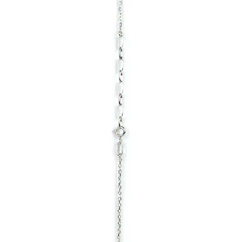 Collana in oro bianco con centrale di perle pendenti