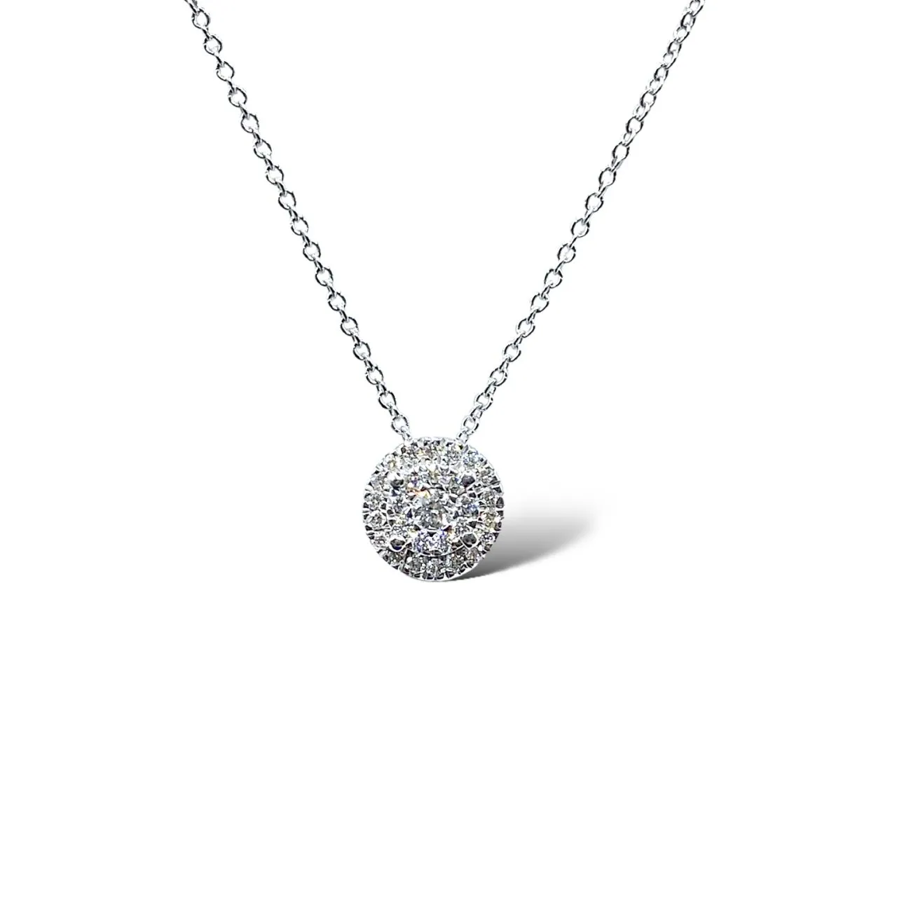 Collana Recarlo Bisanzio in Oro Bianco e Brillanti ct. 0,17