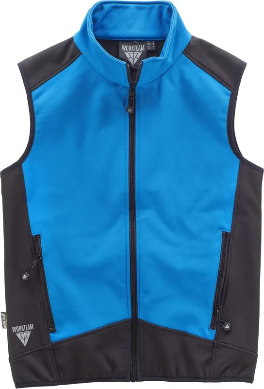 Combinazione Gilet Softshell Azzurro Nero