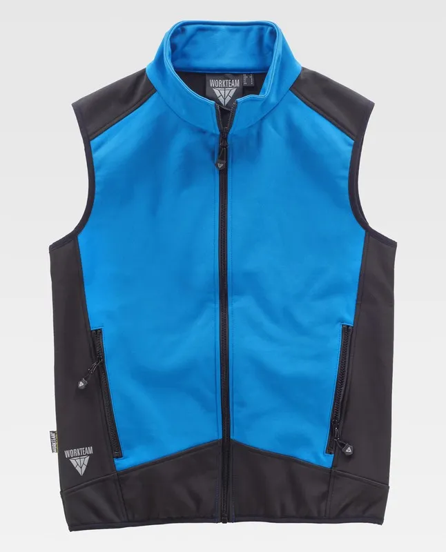 Combinazione Gilet Softshell Azzurro Nero