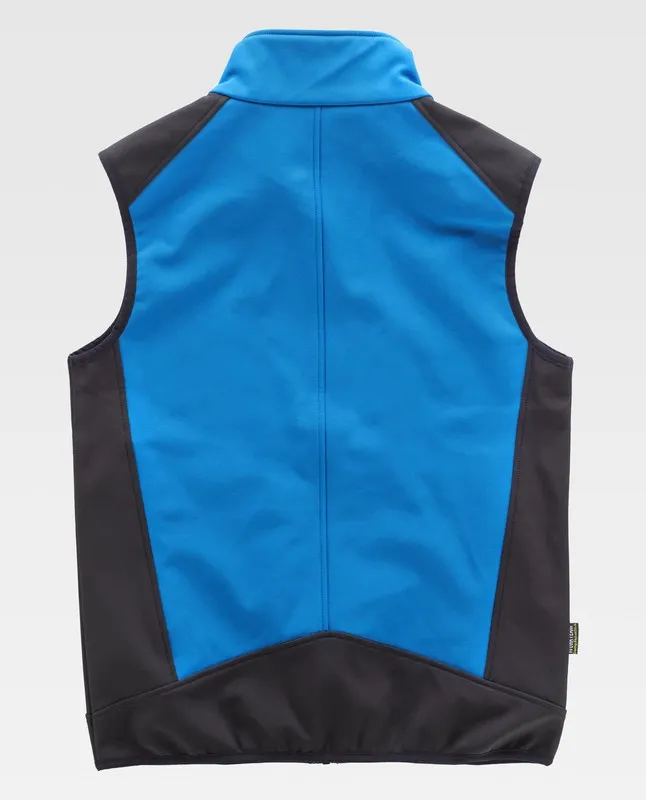 Combinazione Gilet Softshell Azzurro Nero