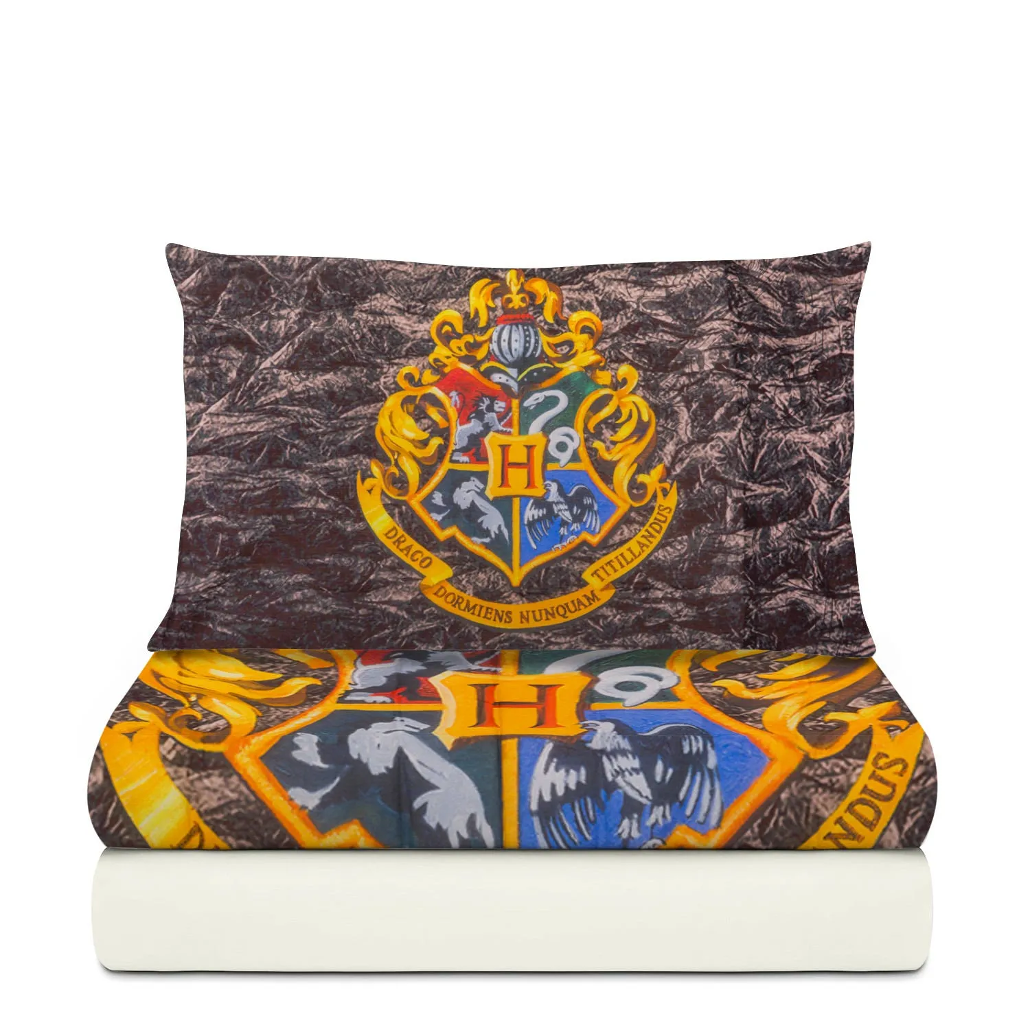 Completo letto singolo Harry Potter - stemma Hogwarts 