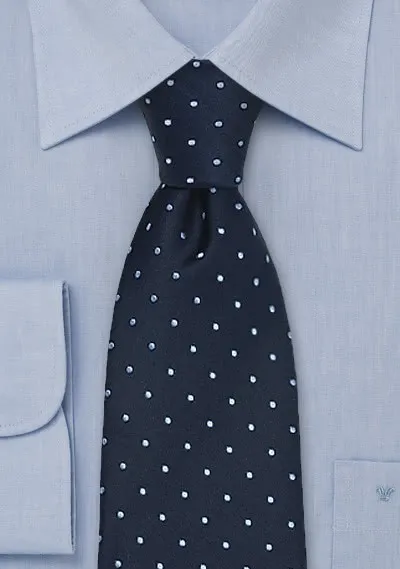 Cravatta blu pois celesti
