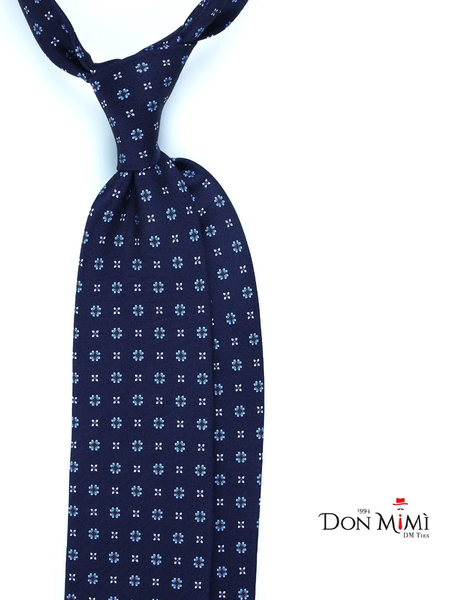 Cravatta sartoriale 3 pieghe MANUELA in pura seta inglese Blu scuro 