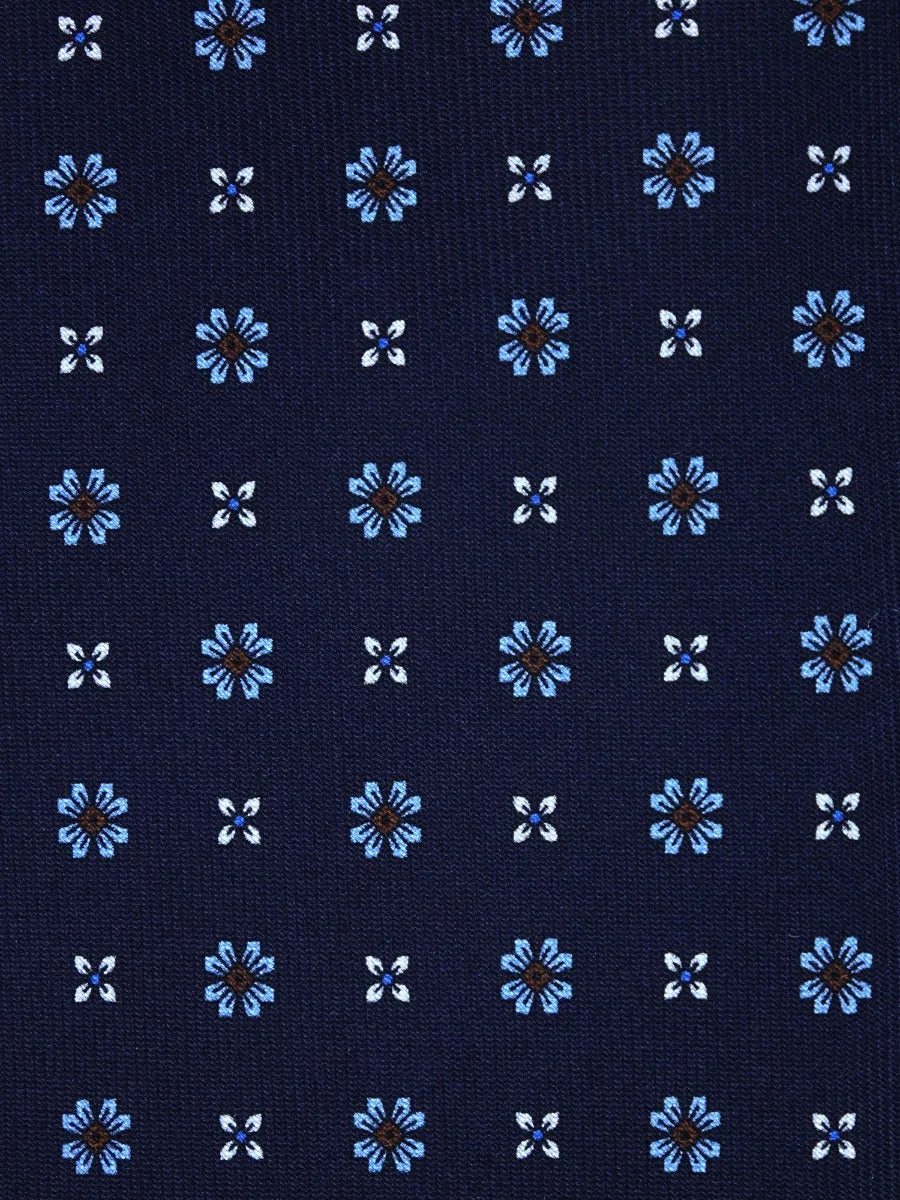 Cravatta sartoriale 3 pieghe MANUELA in pura seta inglese Blu scuro 