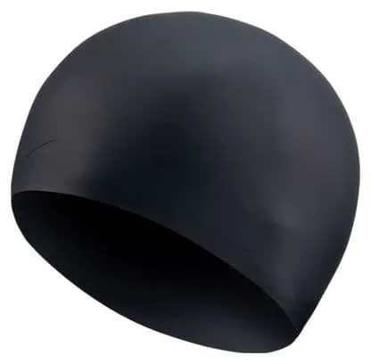 Cuffia da nuoto nera in silicone a pelo lungo Nike Swim