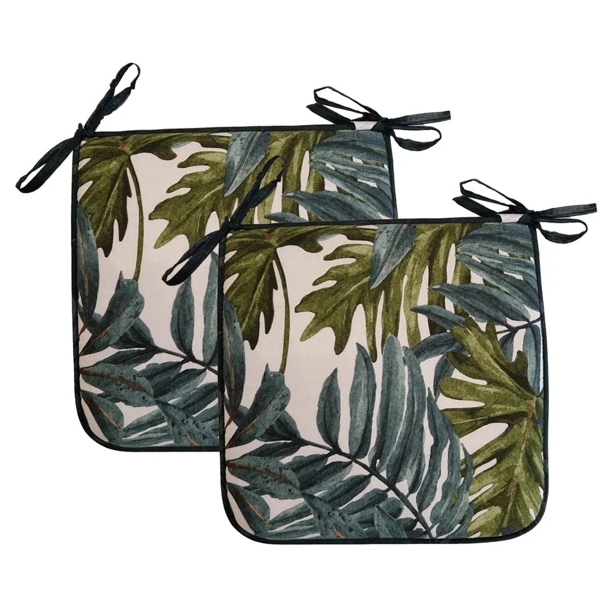 Cuscini per sedia Foglia verde 2 pz 40x40 cm