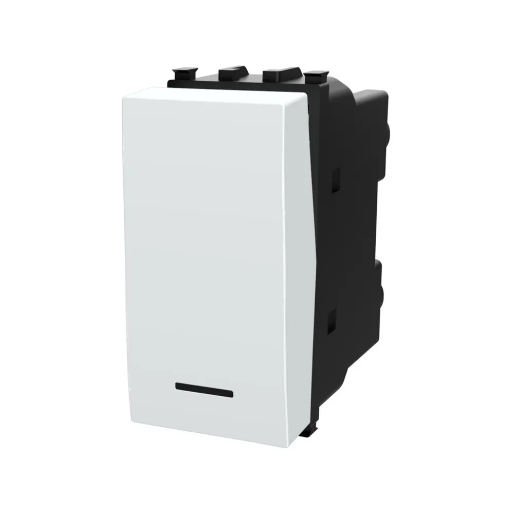 Deviatore unipolare 16AX bianco compatibile anche con Vimar Plana