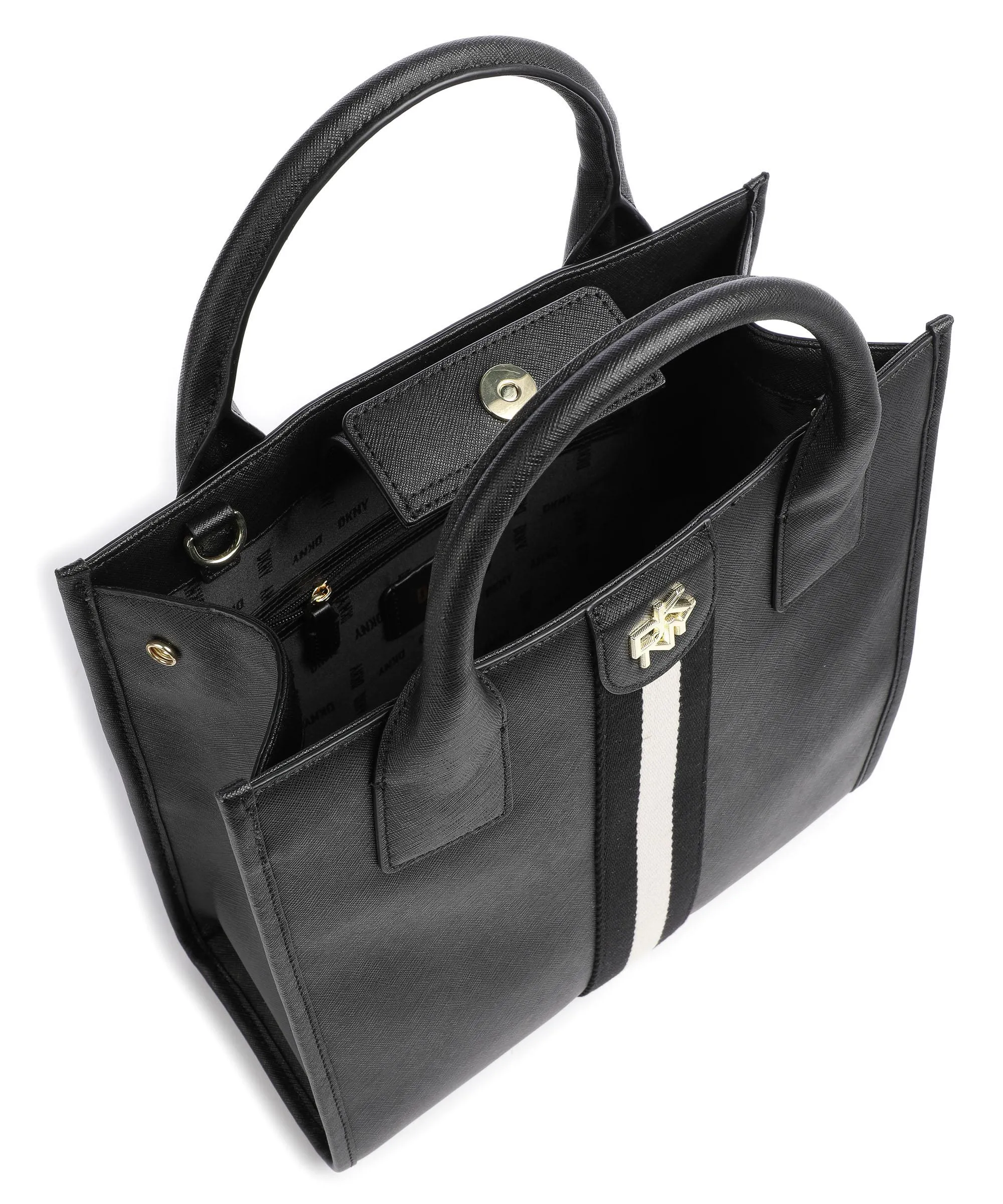  DKNY Carol Borsa a mano pelle di vacchetta saffiano nero  