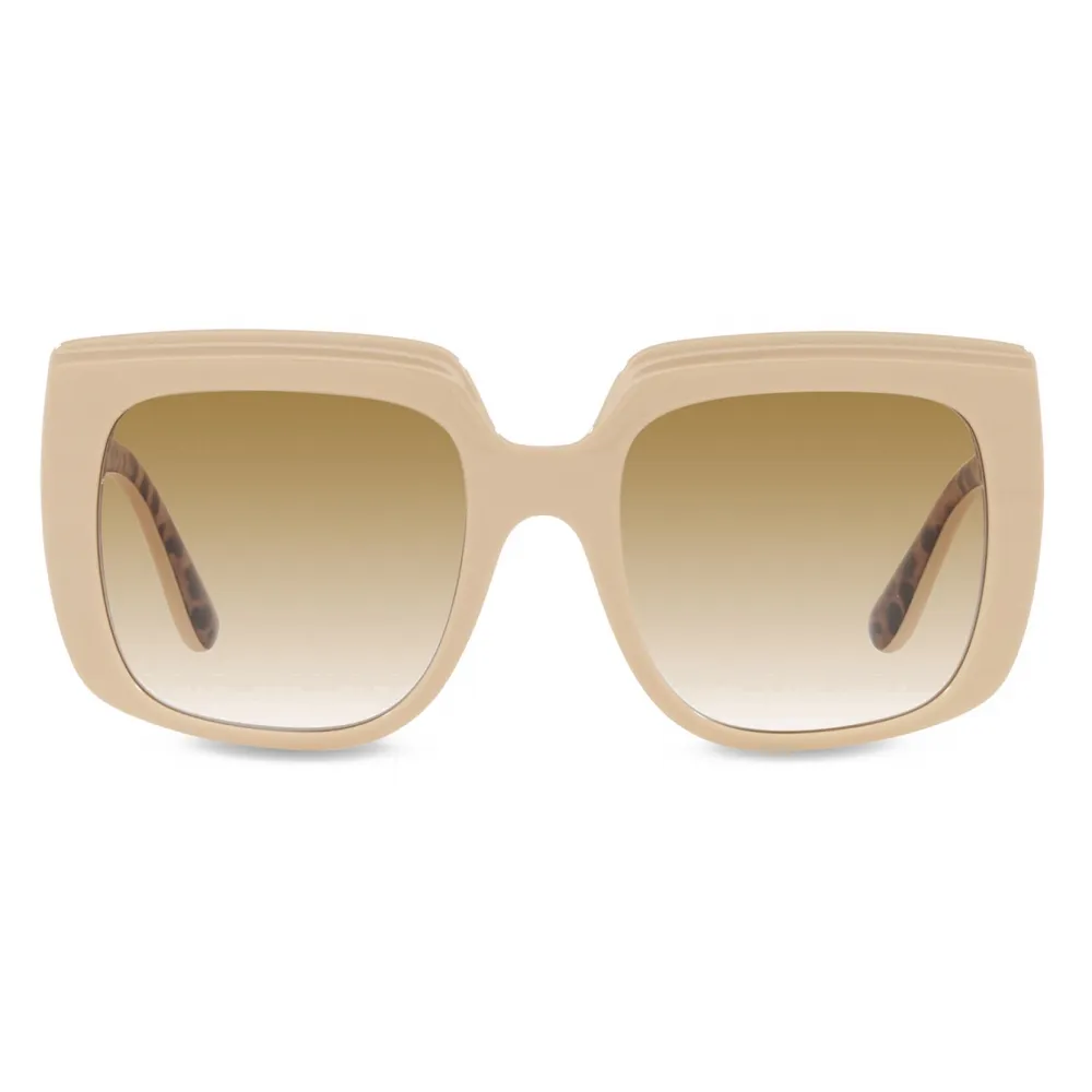 Dolce & Gabbana - Occhiale da Sole New Print - Avorio Leo Marrone Sfumato - Dolce & Gabbana Eyewear