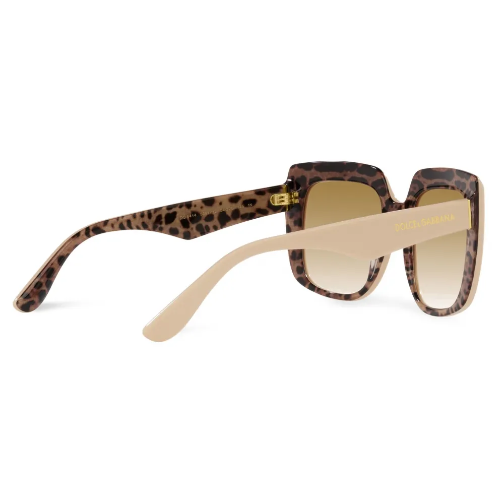Dolce & Gabbana - Occhiale da Sole New Print - Avorio Leo Marrone Sfumato - Dolce & Gabbana Eyewear
