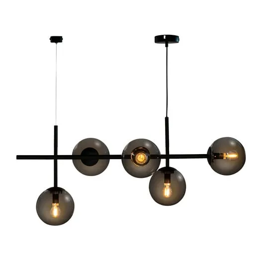 Dyberg Larsen Como a sospensione, 5 luci, nero