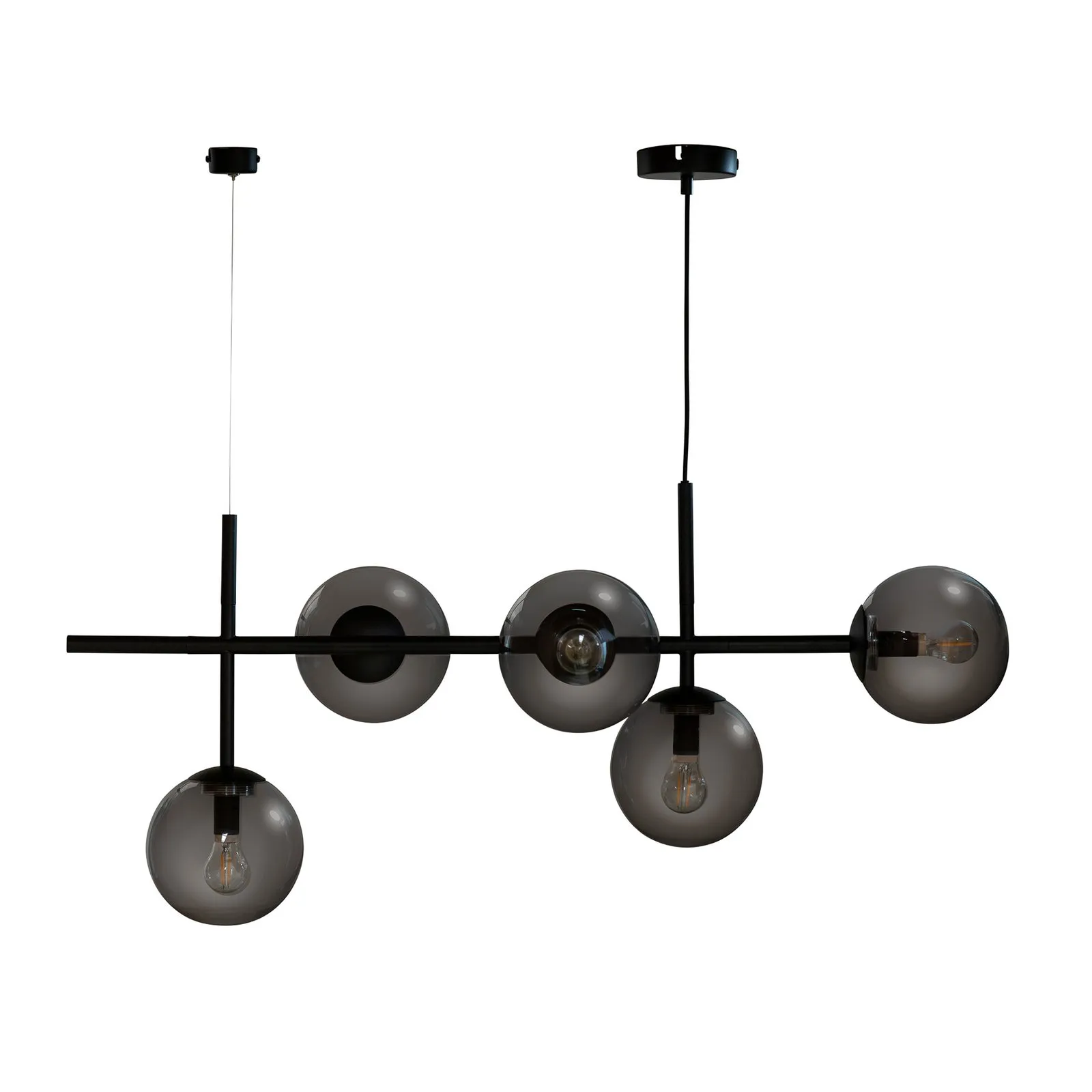Dyberg Larsen Como a sospensione, 5 luci, nero