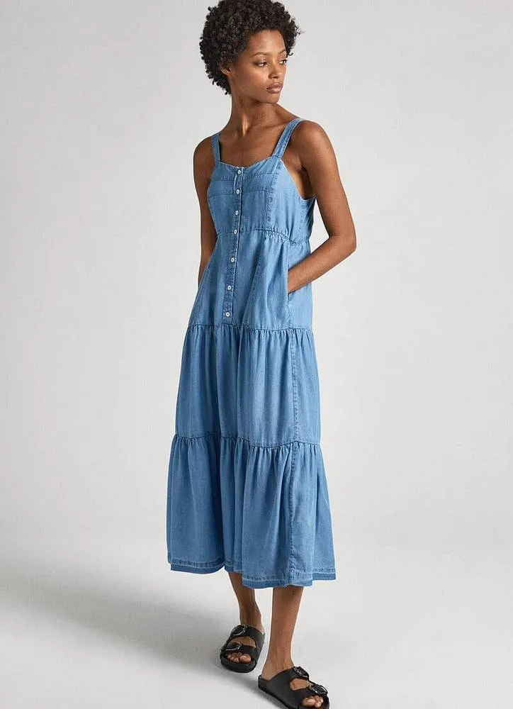 Edith - Abito Midi in Denim