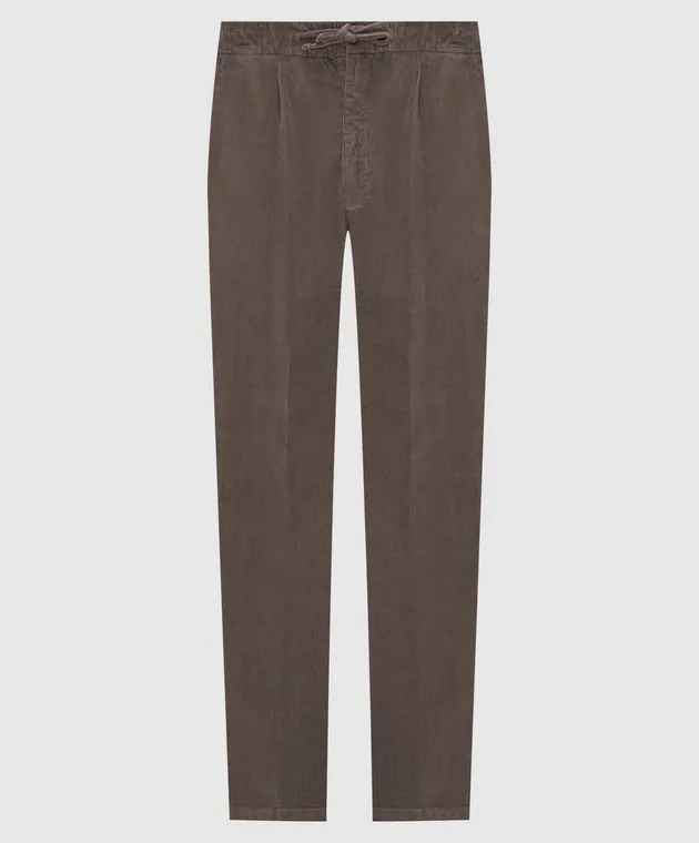 Enrico Mandelli Pantaloni in velluto color kaki GYM02B5218