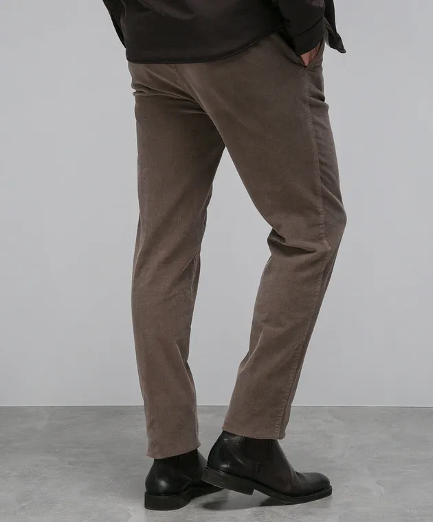Enrico Mandelli Pantaloni in velluto color kaki GYM02B5218