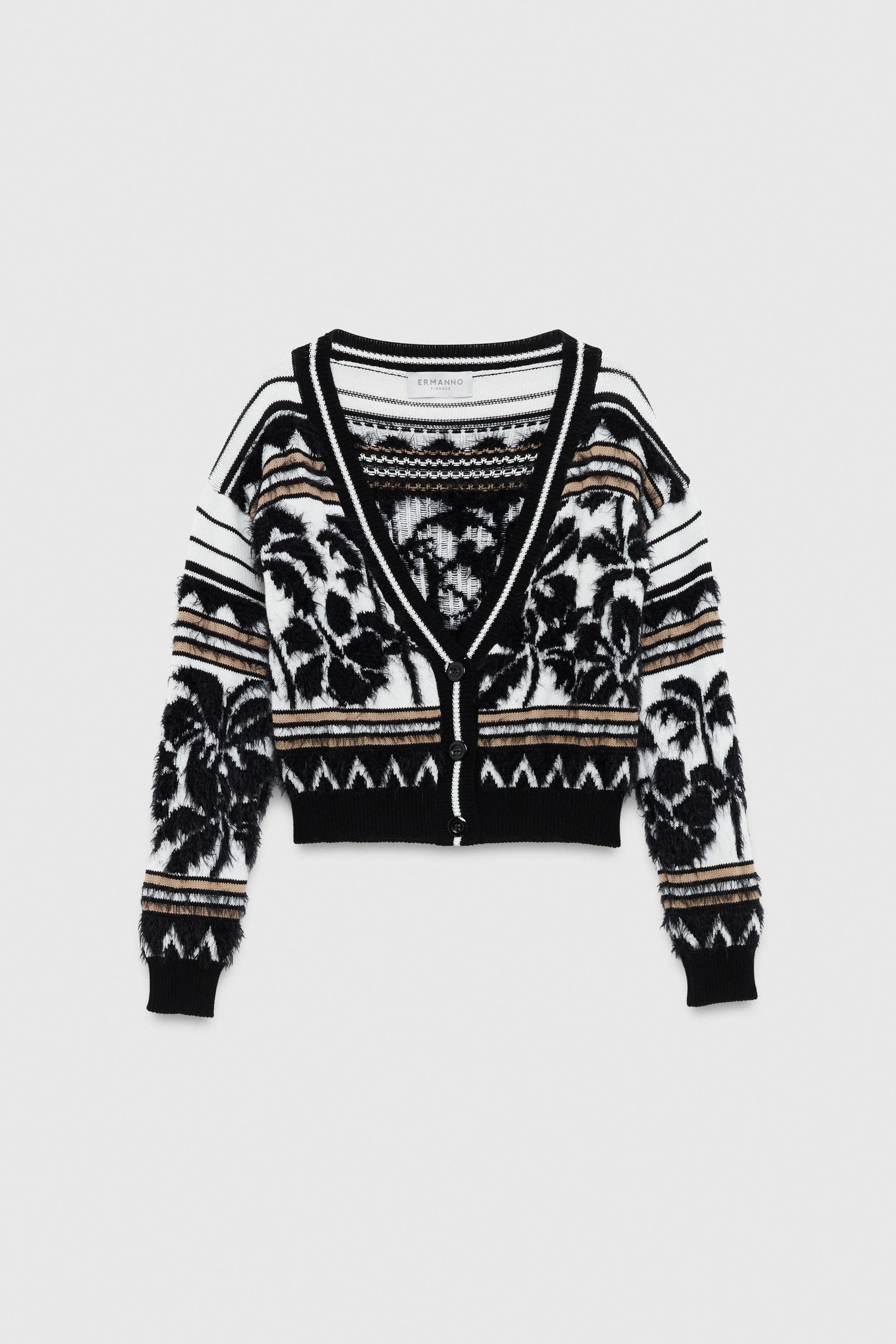 Ermanno Firenze CARDIGAN CORTO JACQUARD