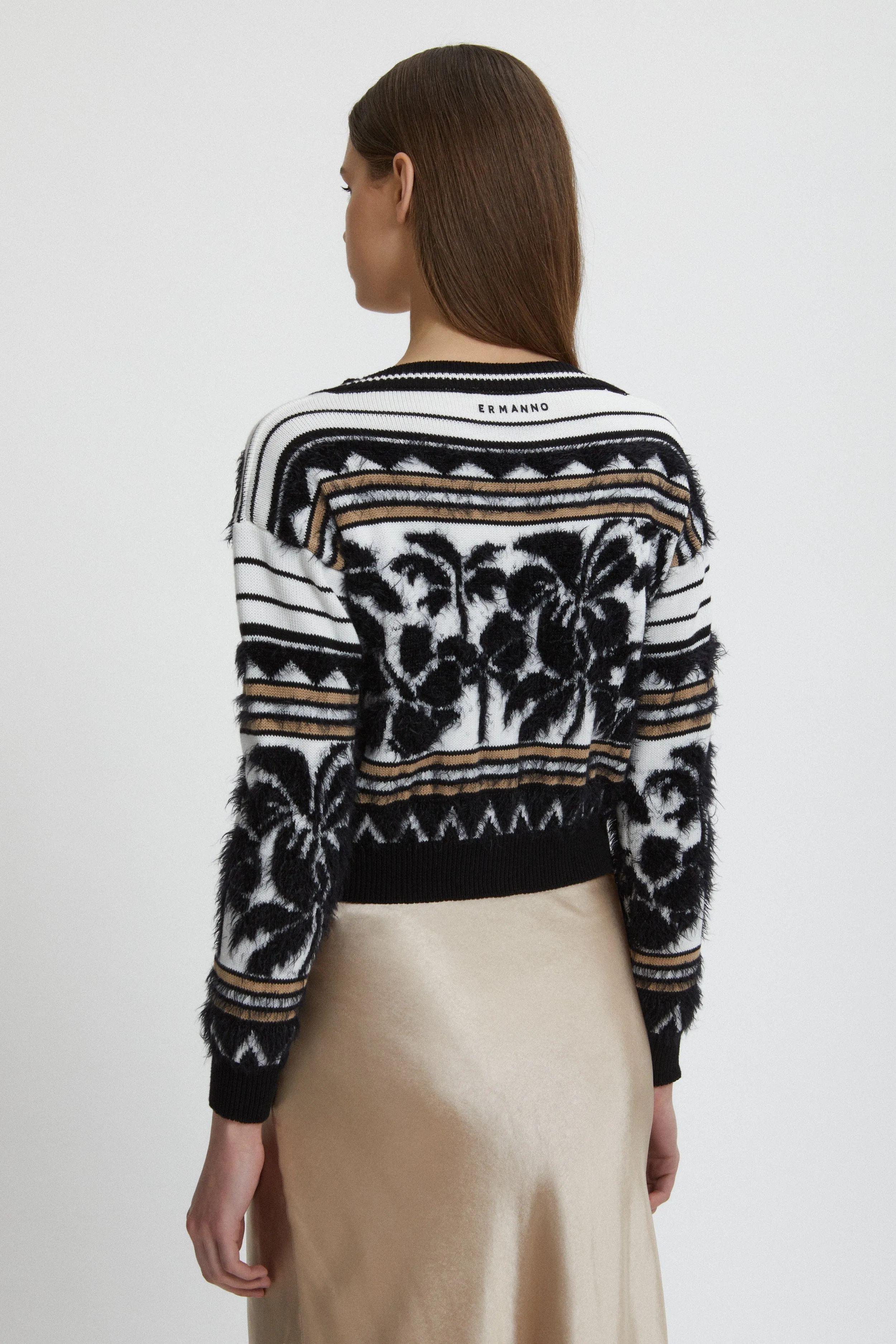 Ermanno Firenze CARDIGAN CORTO JACQUARD