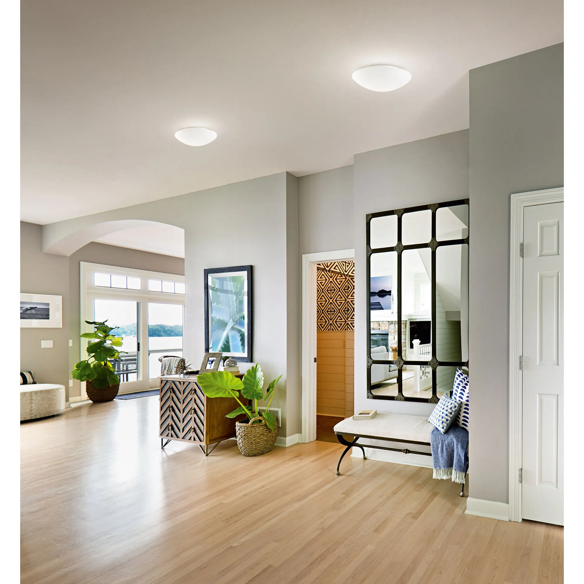 Fabas Luce  Plafoniera piccola con sensore di movimento con diffusore in vetro Pandora - 60W