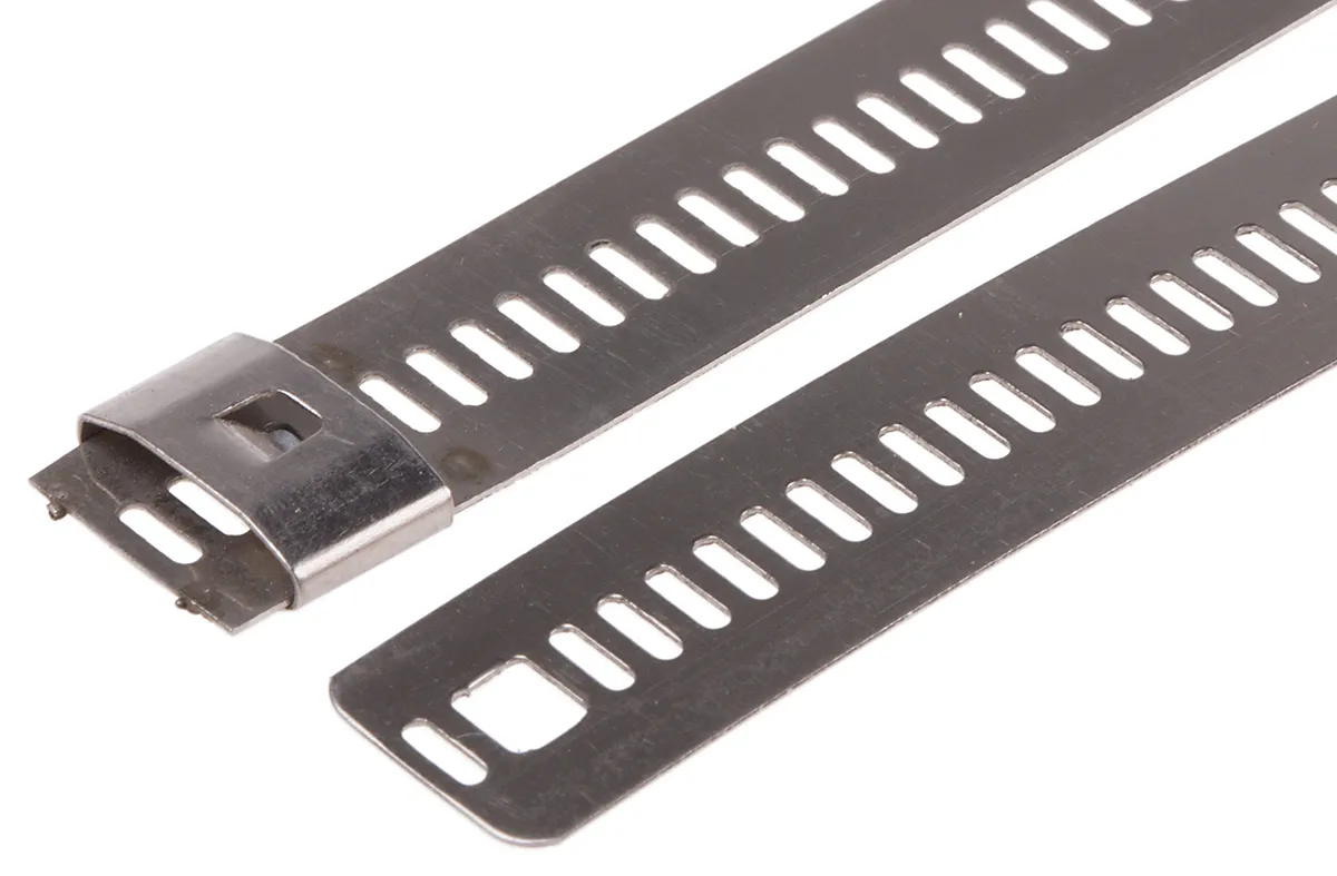 Fascette fermacavi RS PRO in Acciaio inossidabile 316, 610mm x 12 mm, col. metallico