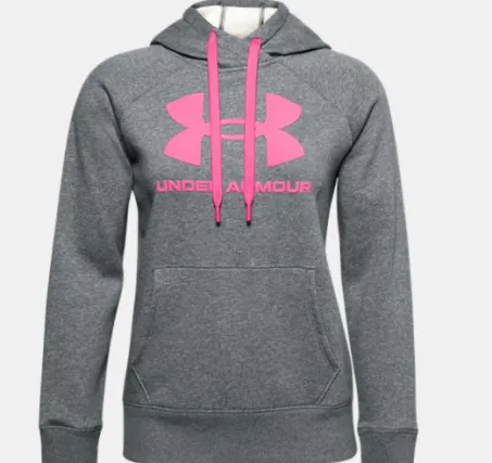 FELPA DONNA UNDER ARMOUR UA RIVAL FLEECE LOGO GRIGIO