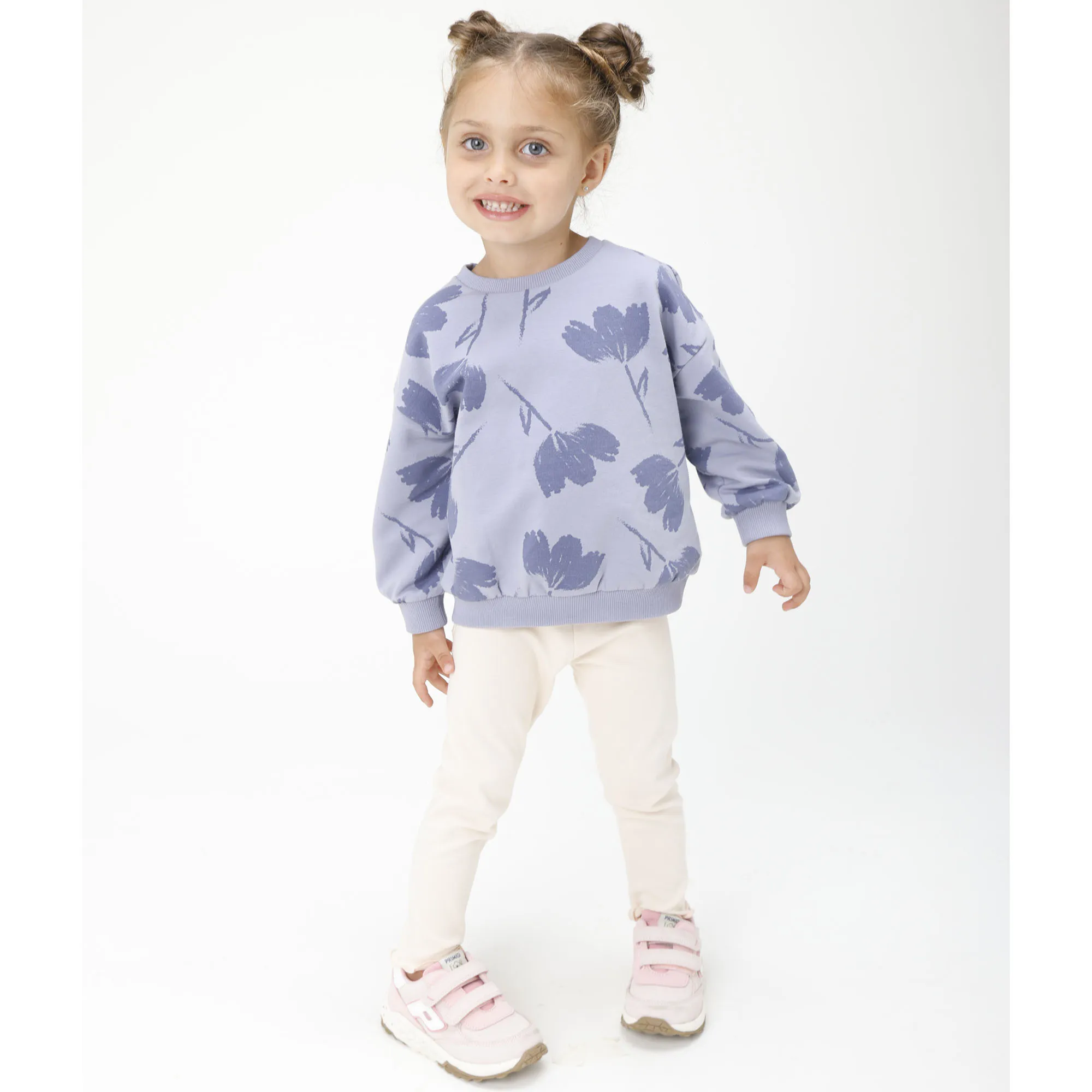 Felpa girocollo da bambina, viola            