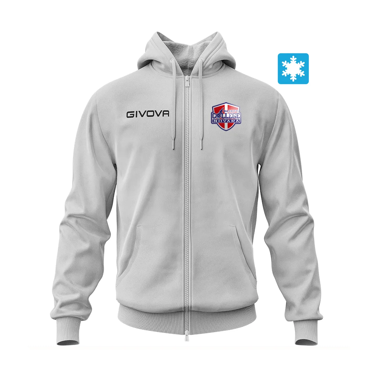 Felpa King FULL ZIP – BASKET COLLEGE NOVARA