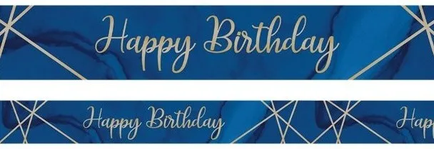 Festone compleanno blu oro 2,74m
