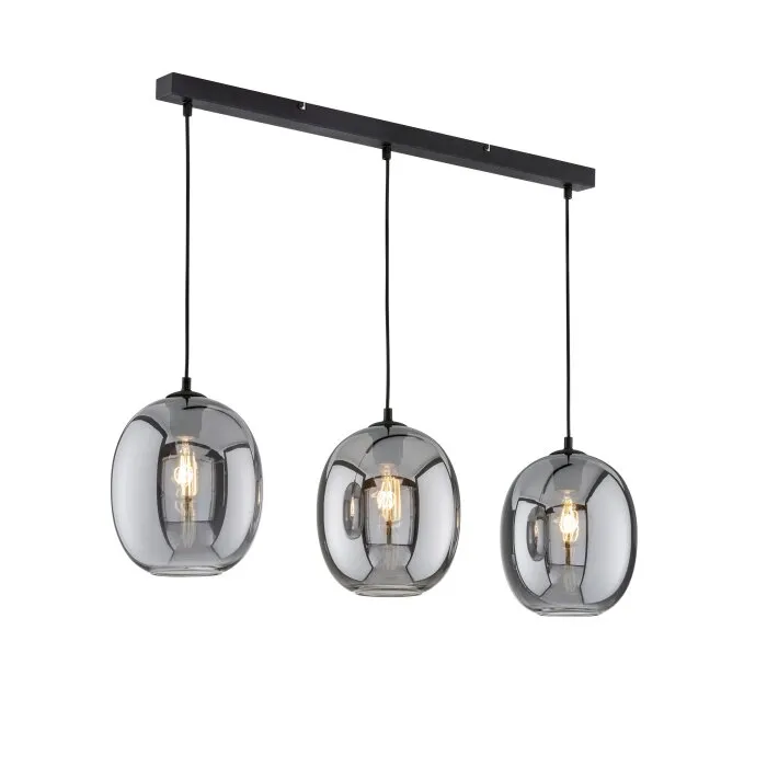 Fischer & Honsel Nayla Lampada a Sospensione Nero, 3-Luci