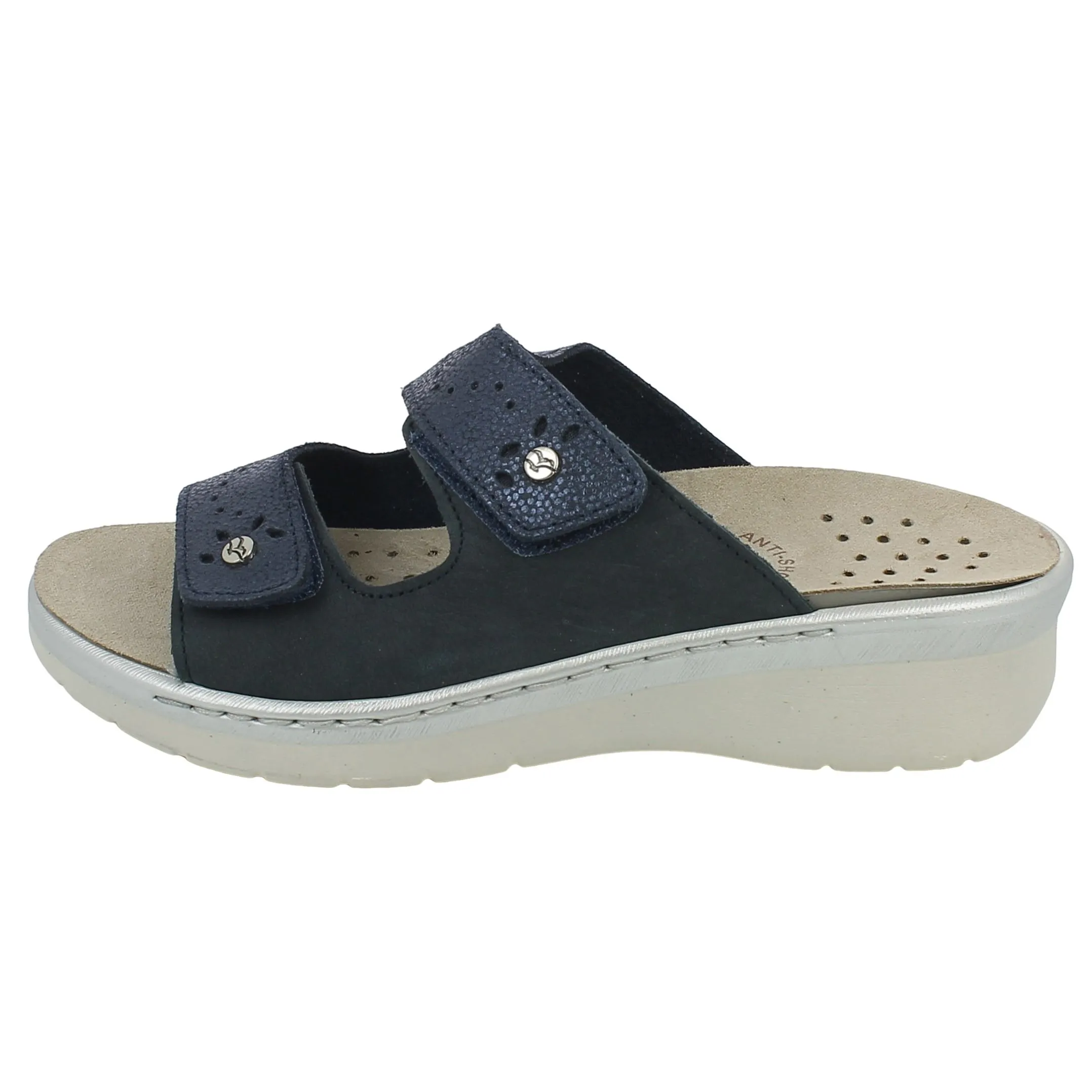 Fly Flot  Ciabatta blu con strappi e plantare estraibile 
