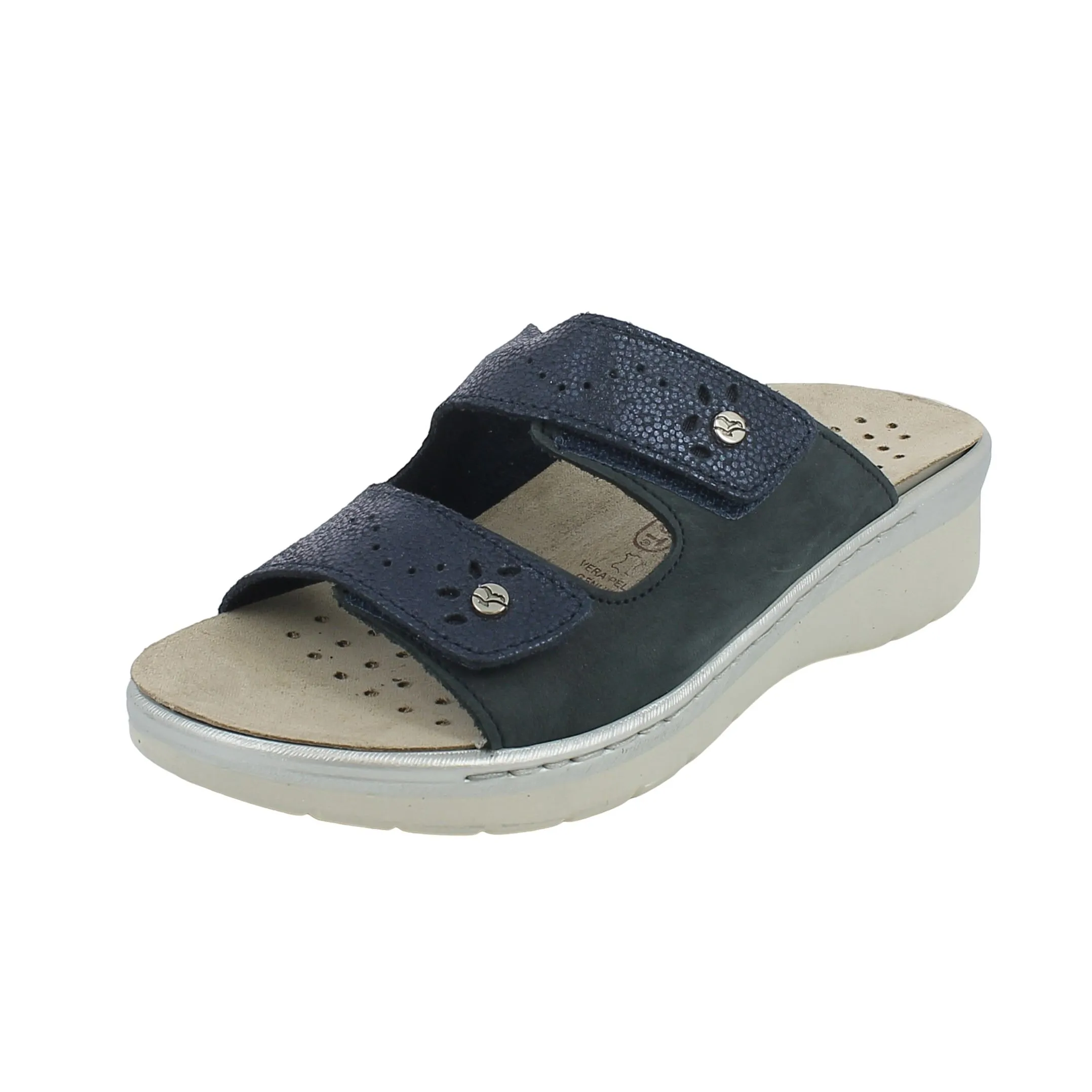 Fly Flot  Ciabatta blu con strappi e plantare estraibile 