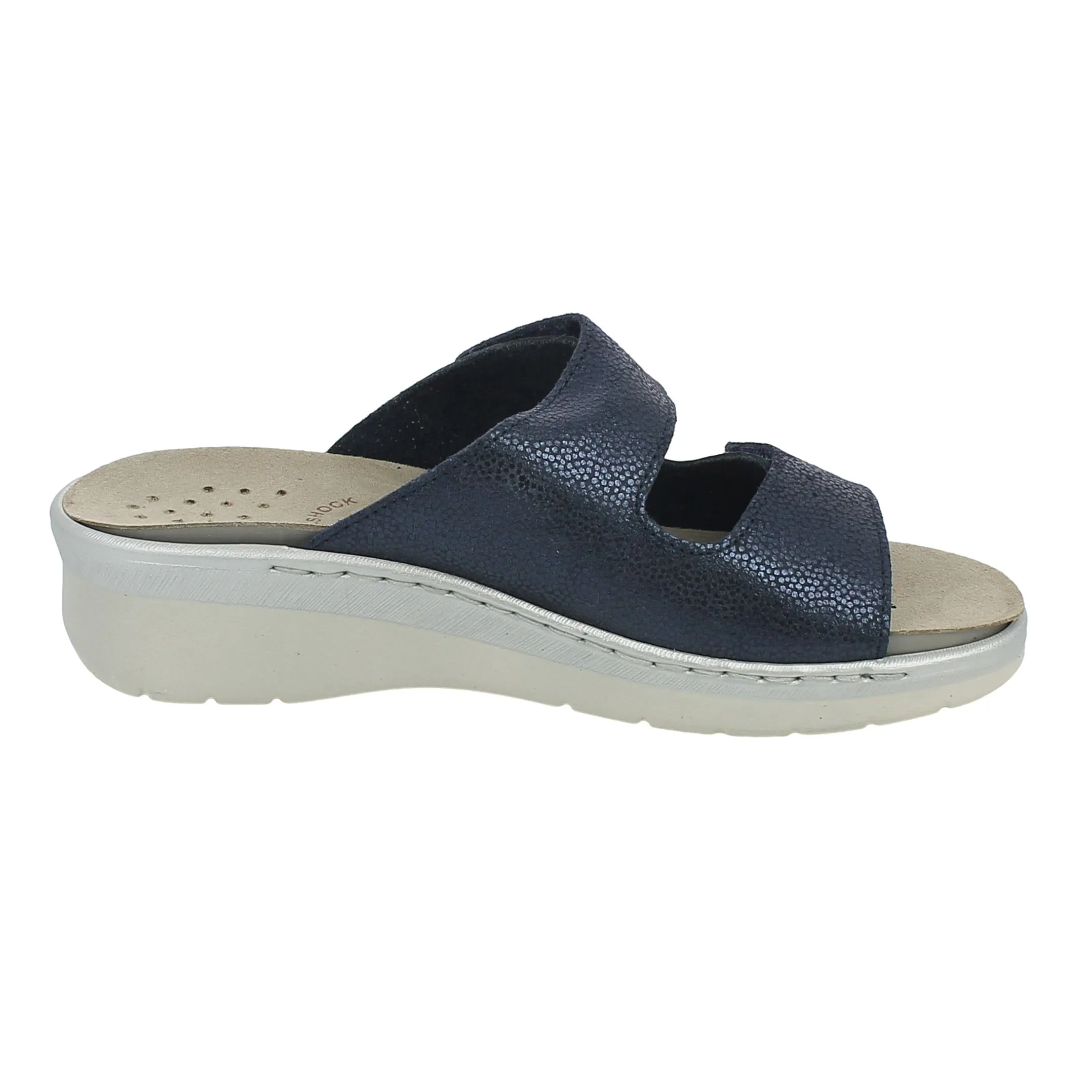 Fly Flot  Ciabatta blu con strappi e plantare estraibile 