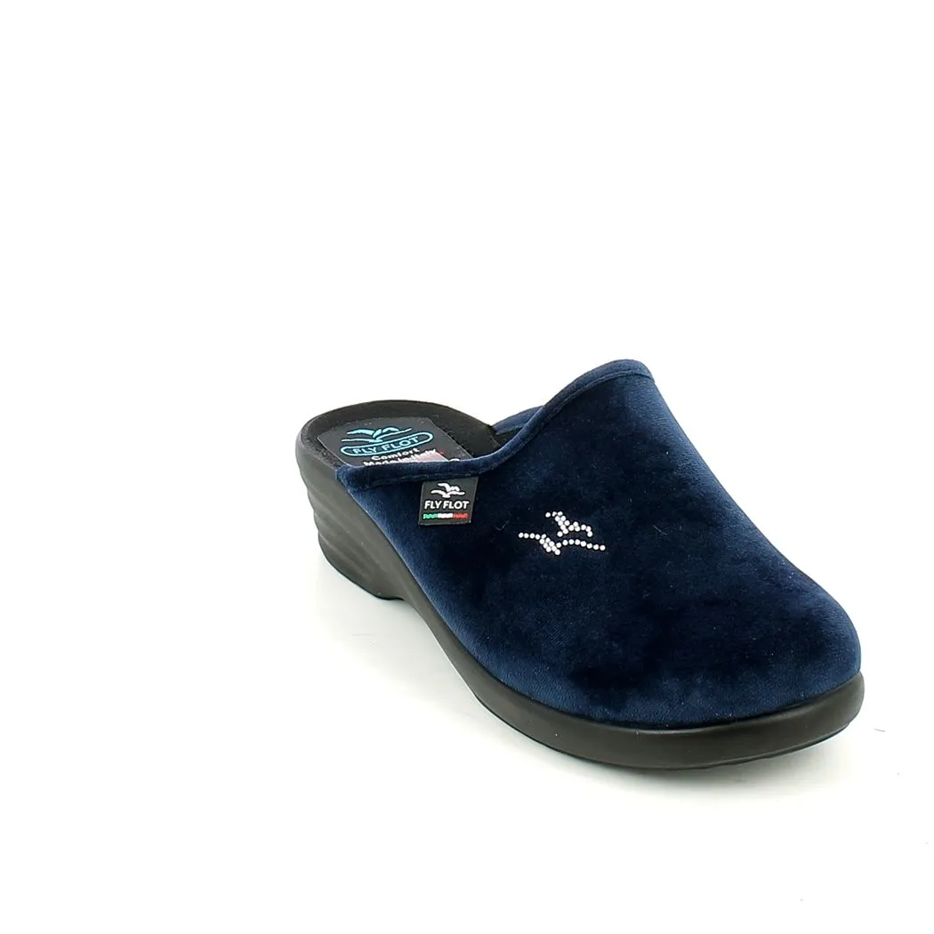 Fly Flot  Ciabatta Chiusa Blu con Strass 
