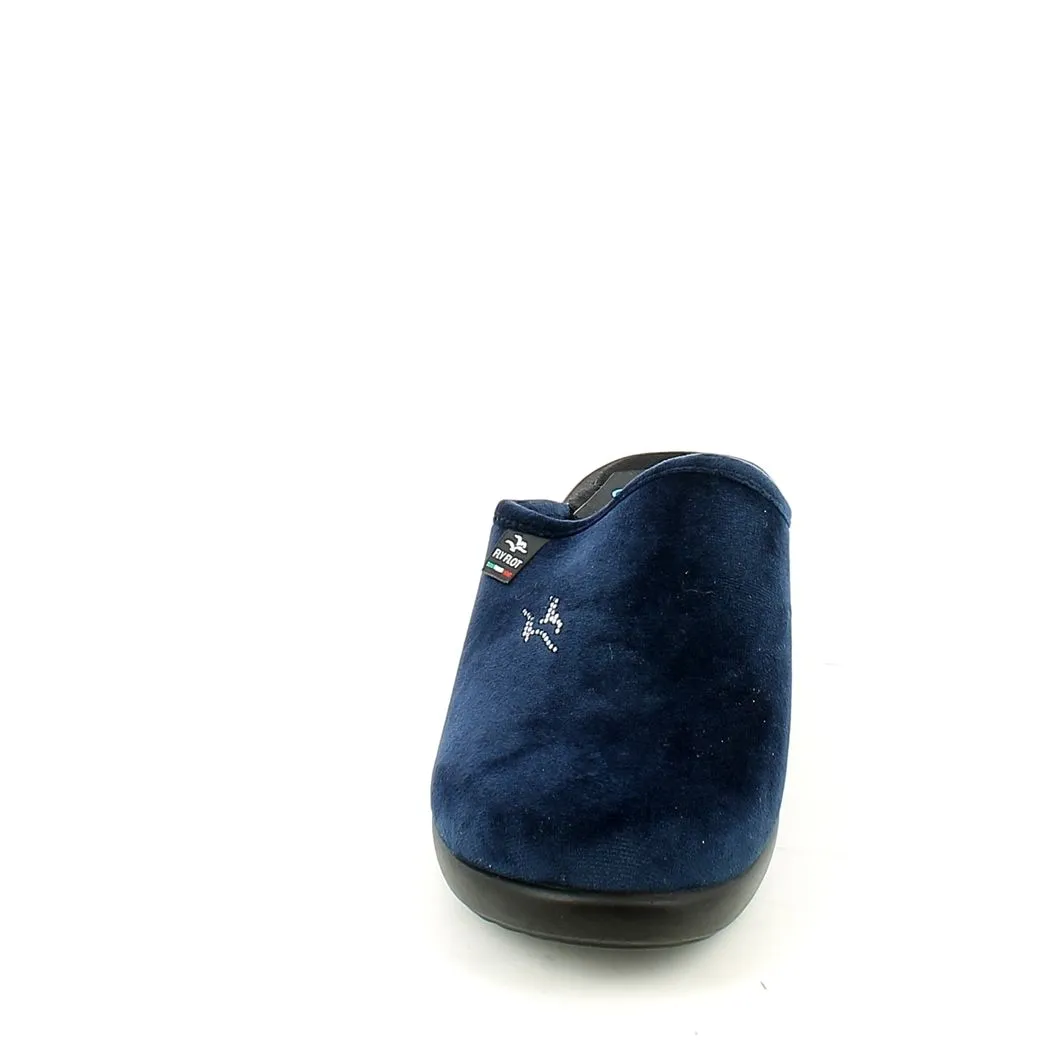 Fly Flot  Ciabatta Chiusa Blu con Strass 