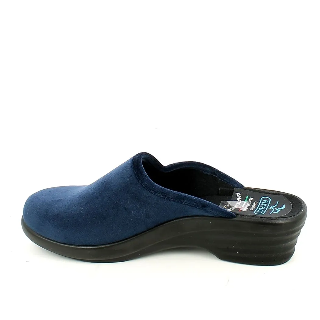 Fly Flot  Ciabatta Chiusa Blu con Strass 