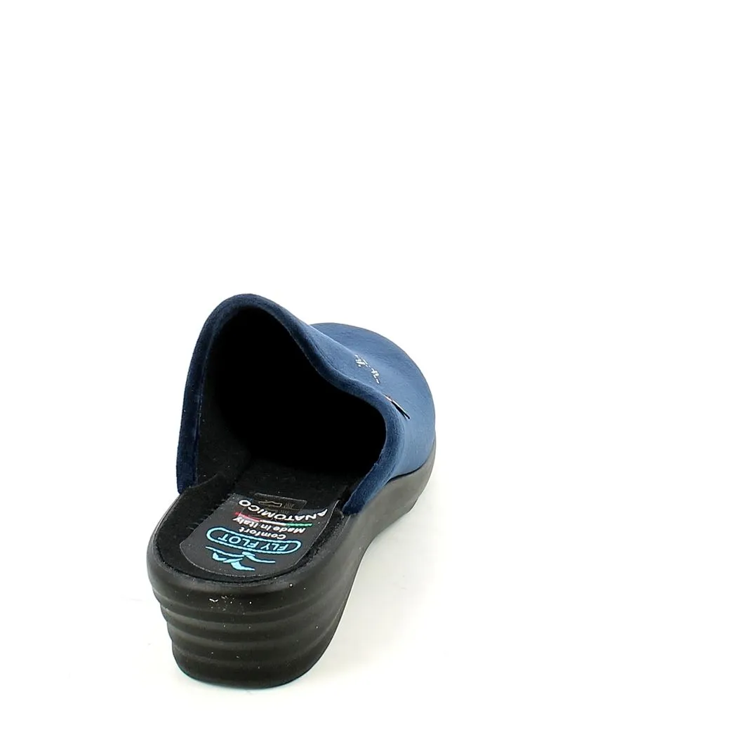 Fly Flot  Ciabatta Chiusa Blu con Strass 