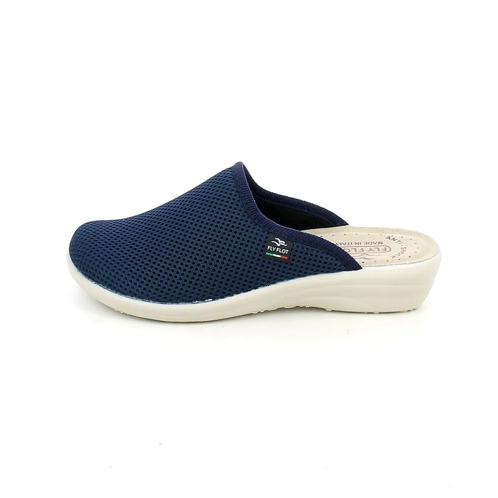 Fly Flot  Ciabatta chiusa in tessuto elastico blu 