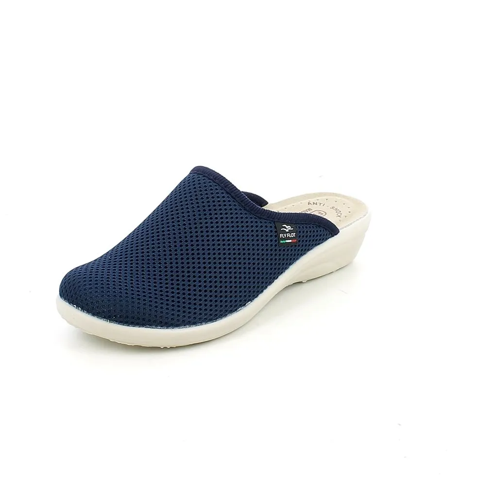 Fly Flot  Ciabatta chiusa in tessuto elastico blu 