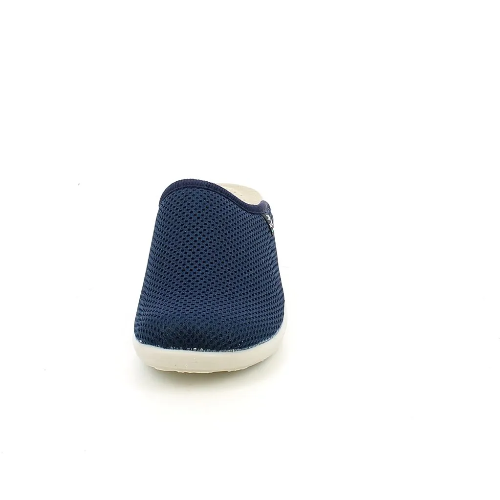 Fly Flot  Ciabatta chiusa in tessuto elastico blu 