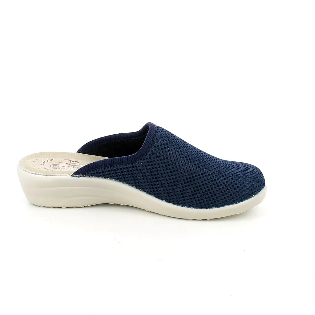 Fly Flot  Ciabatta chiusa in tessuto elastico blu 