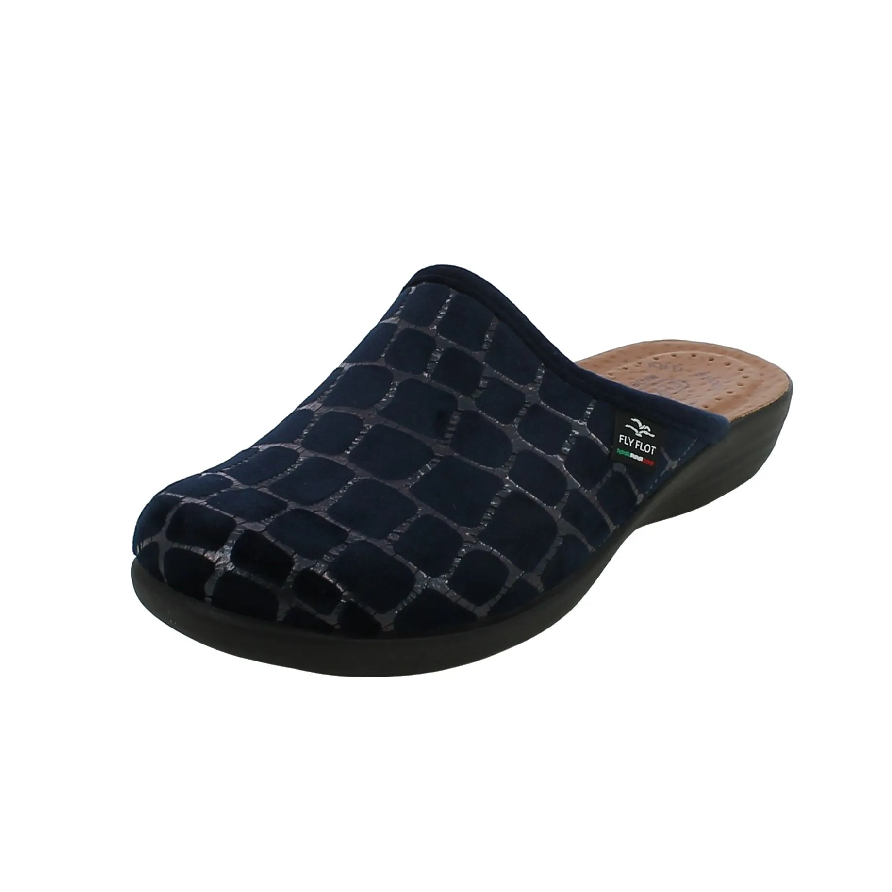 Fly Flot  Ciabatta Donna in Tessuto Blu a Mosaico 
