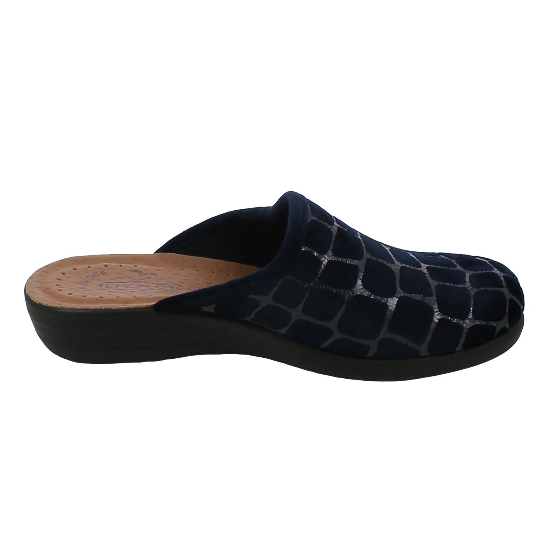 Fly Flot  Ciabatta Donna in Tessuto Blu a Mosaico 