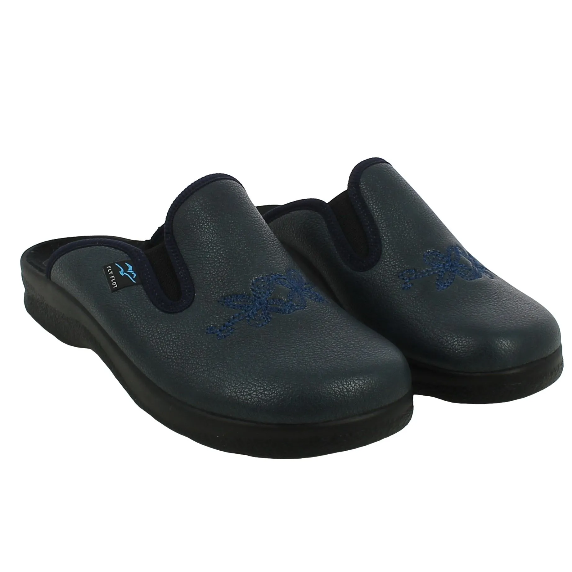 Fly Flot  Ciabatta Landiona in Ecopelle Blu 