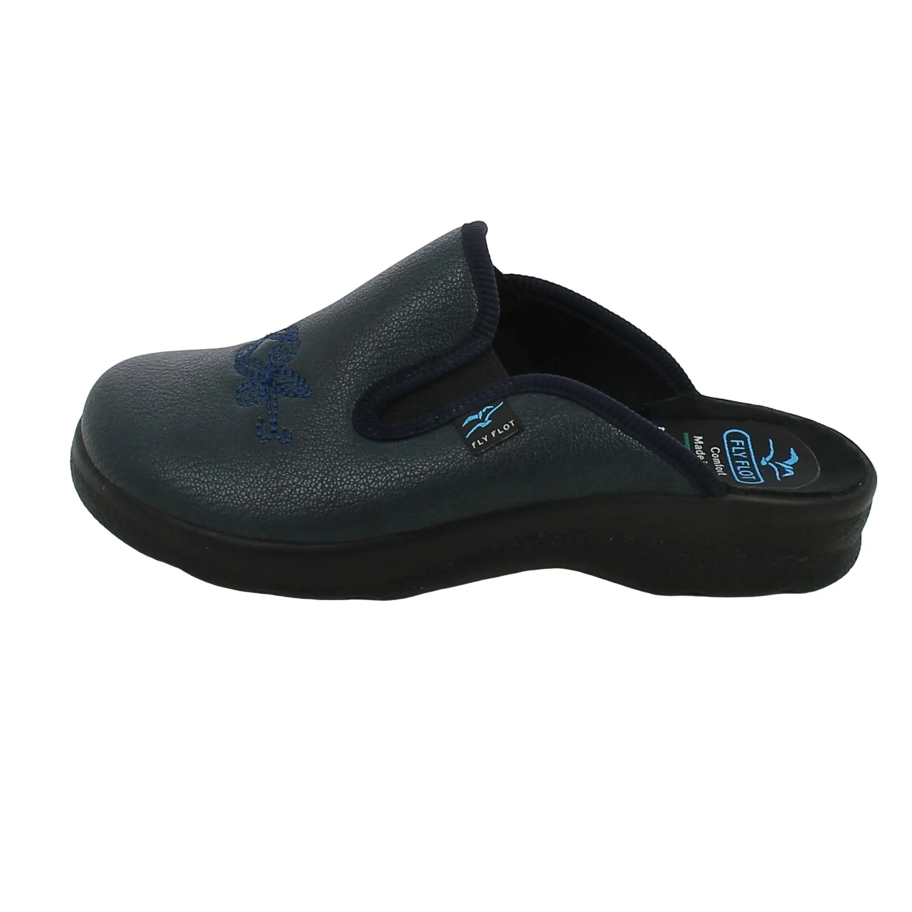 Fly Flot  Ciabatta Landiona in Ecopelle Blu 