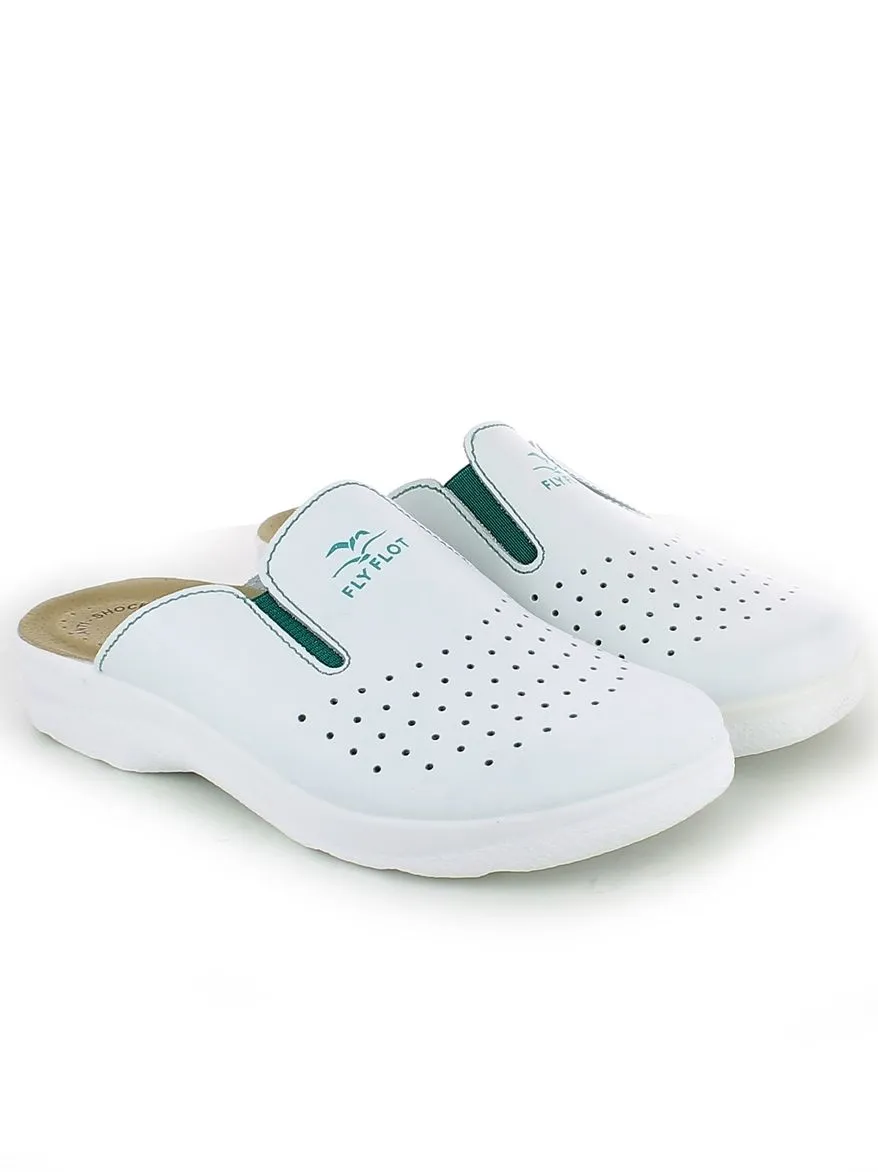 Fly Flot  Ciabatta Traforata Bianca con Elastici 