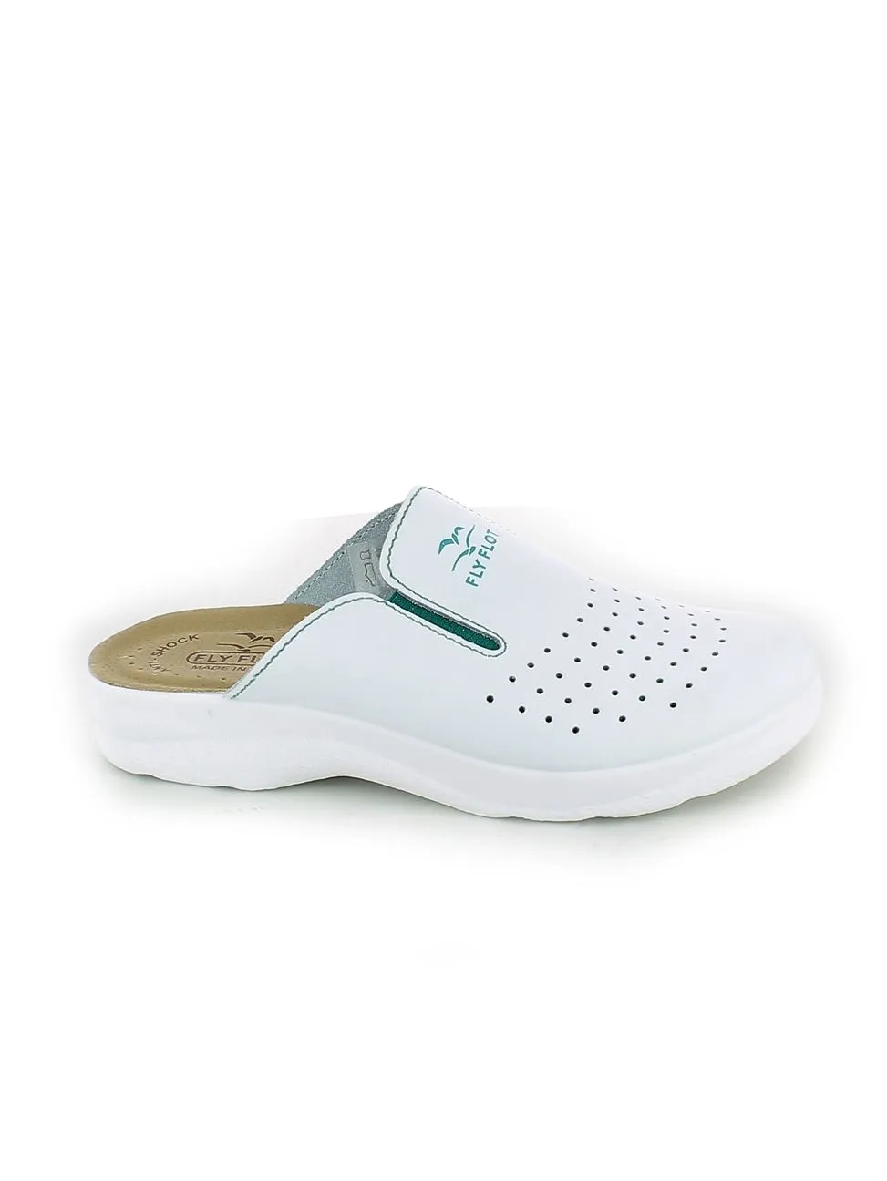Fly Flot  Ciabatta Traforata Bianca con Elastici 