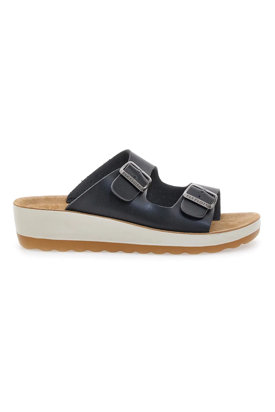   FLY FLOT Ciabatte Nere Con Fibbie Fly Flot 42642