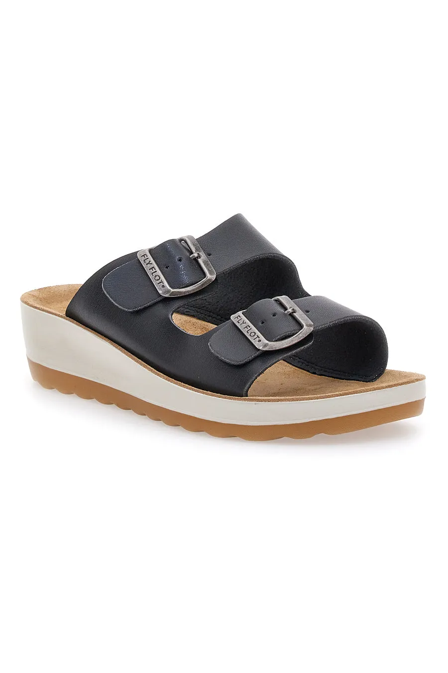   FLY FLOT Ciabatte Nere Con Fibbie Fly Flot 42642