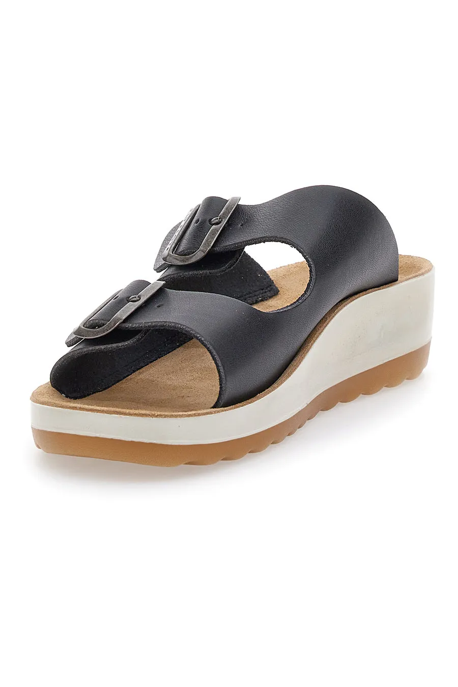   FLY FLOT Ciabatte Nere Con Fibbie Fly Flot 42642
